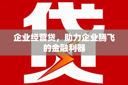 永寿企业经营贷，助力企业腾飞的金融利器