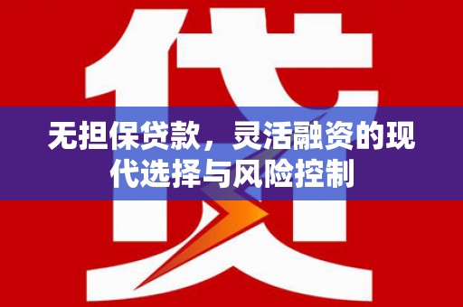 潍坊无担保贷款，灵活融资的现代选择与风险控制