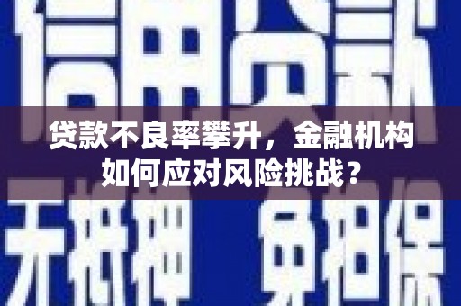 通海贷款不良率攀升，金融机构如何应对风险挑战？