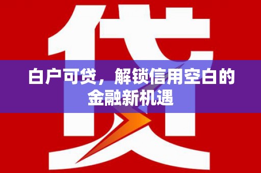 陇川白户可贷，解锁信用空白的金融新机遇