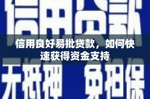 禅城信用良好易批贷款，如何快速获得资金支持