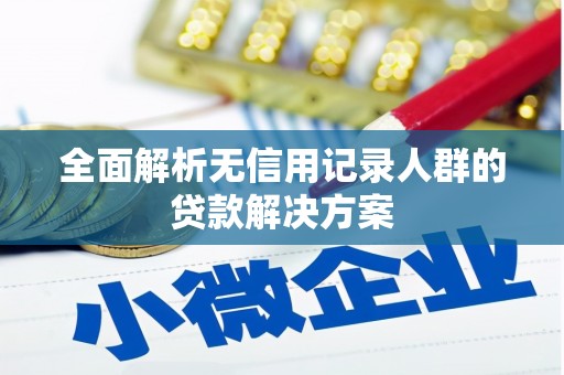 遂宁全面解析无信用记录人群的贷款解决方案